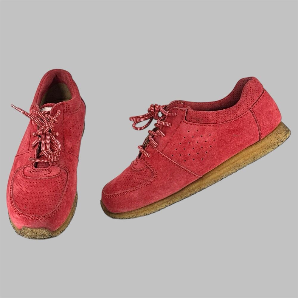 Clarks Kildare Ronnie Fieg Poppy Red Suede Shoe Mens Size 8.5 Crepe Sole Sneaker